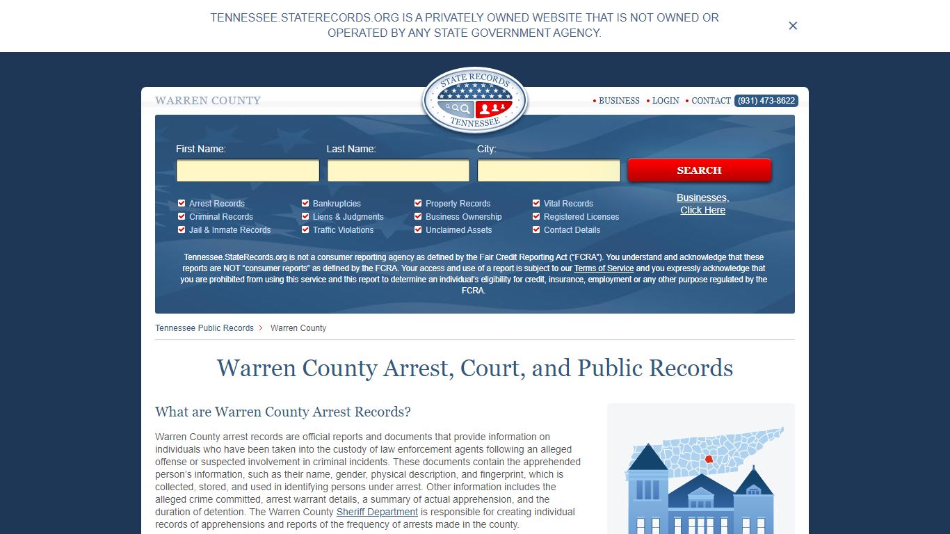 Warren County Arrest, Court, and Public Records